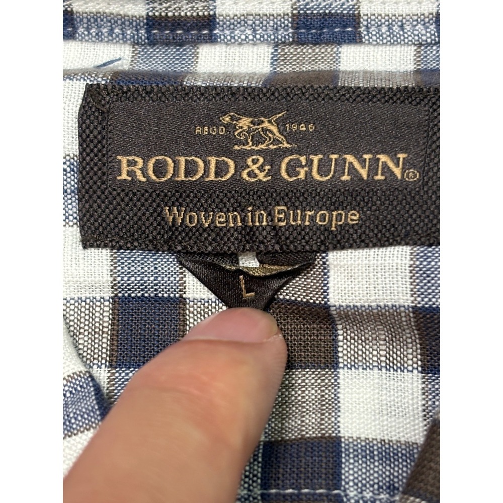 Rodd‎ & Gunn Sports Fit Gingham Check Cotton Shirt Men's Size L Woven Europe - Picture 4 of 10